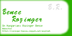 bence rozinger business card